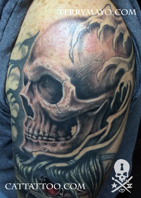 Tattoos - Skull Sleeve in Progress - 93701